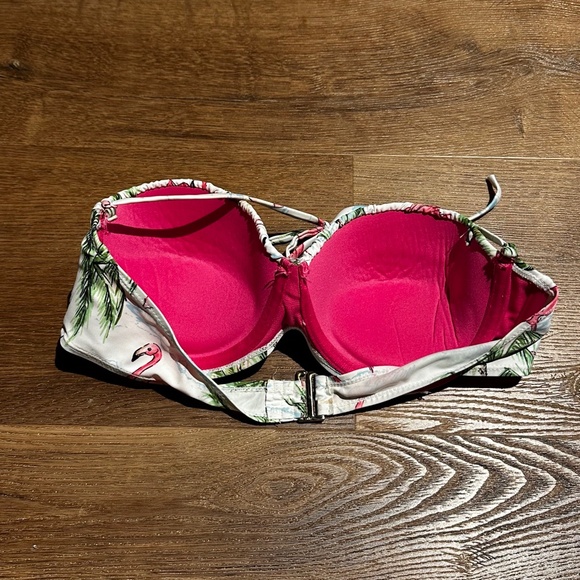 Marilyn Monroe Swim Pushup Ruched 2-Piece Swimsuit Flamingo Print M High Rise - Picture 8 of 11